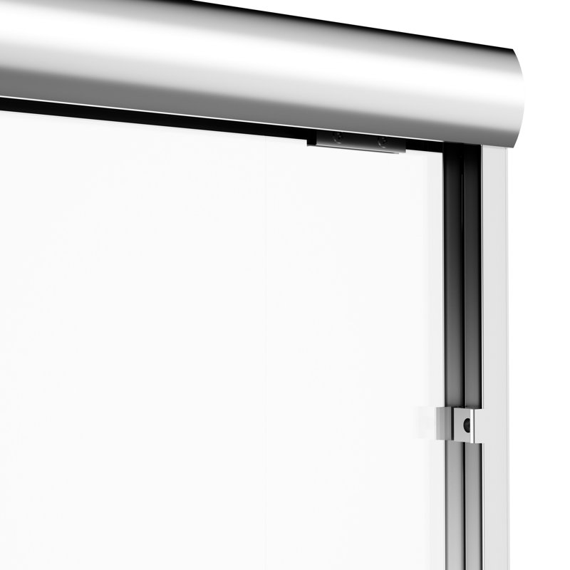 60" W X 57" H Soft-Close Double Sliding Shower Door With Finish, 1/4" Thick Tempered Glass, Dual Stainless Steel Handles, , Reversible For Space - Saving Bathroom Designs, Leakproof Design Magnetic