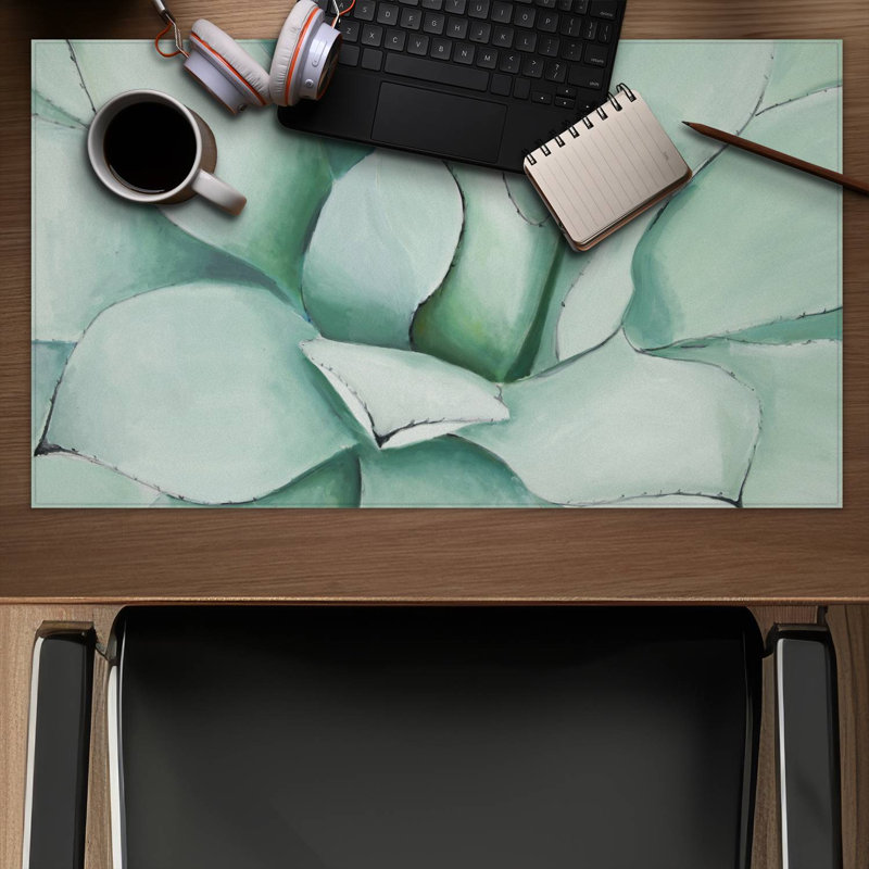 Succulent closeup - 14.00"x24.25" Desk mat