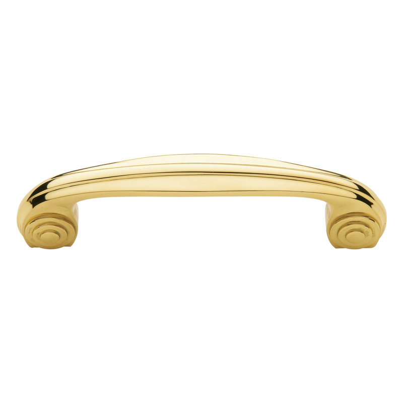 Deco 4" Center to Center Arch Pull, 3.5", Bright Brass