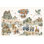 Papier peint carte fantaisiste, livre de contes, animaux des bois