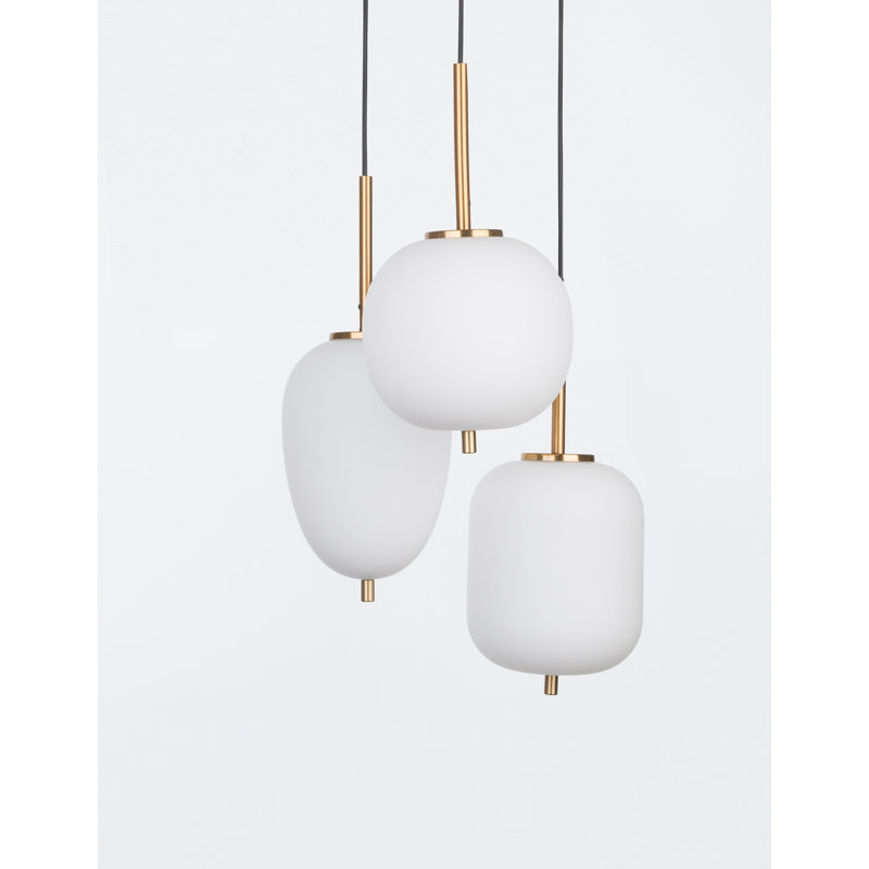 3 - Light Antique Brass Cluster Pendant
