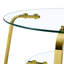 Table basse 31,5 "à double couche en verre trempé rétro avec cadre en métal-129068260