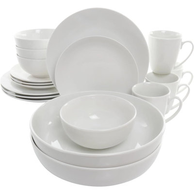 18 Piece Porcelain China Dinnerware Set - Service for 4