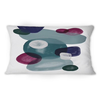 Coussin décoratif à imprimé moderne minimaliste en bleu et rouge II