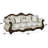 Albiery Upholstered Sofa with 5 Pillows In Beige and  Cherry