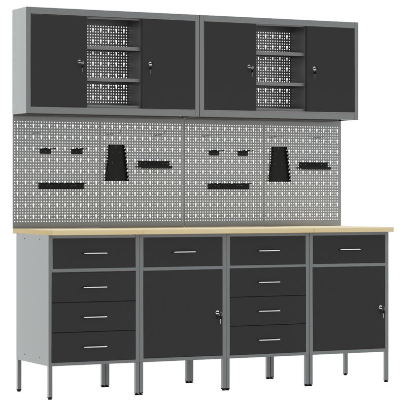 Work Cabinet with Drawer, Black
