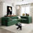 L-Shaped Corduroy Modular Sofa Bed with Tool-Free Assembly