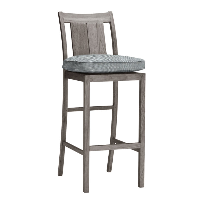 Tabouret de comptoir 24 po Croquet, Welt, InsideOut® Rollo ‑ lin argent, Teck huître