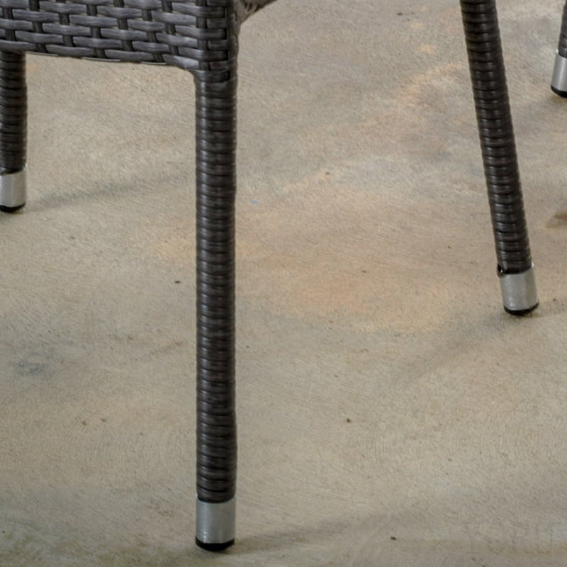 Fauteuil empilable en osier gris, 4 pièces