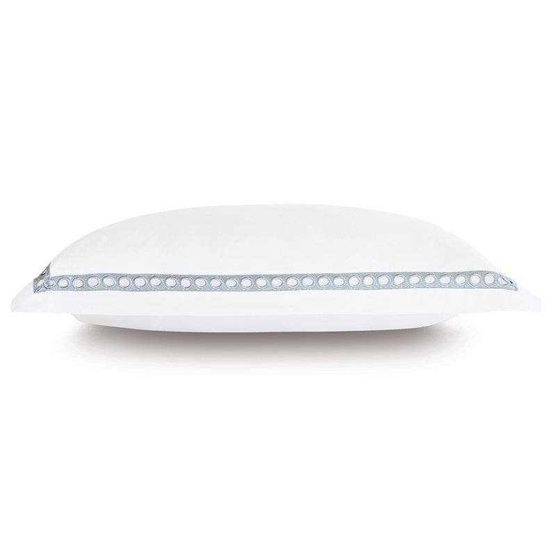 Celine Cotton Pillow Sham, King, White/Silver