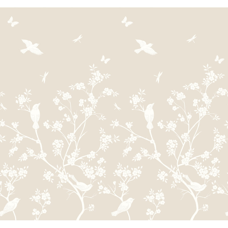 Blossom Trail Natural Stone - 3 Drop Repeatable Wall Mural, Natural Stone
