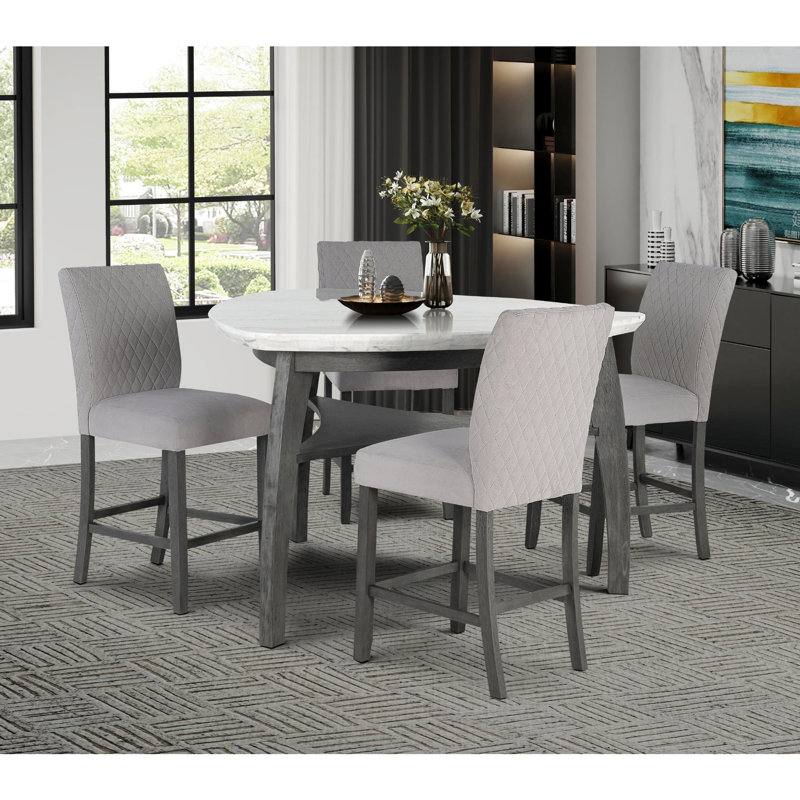 2 pièces en jasmin, sièges rembourrés en tissu gris, structure de pieds en bloc, hauteur de bras de 22 po, finition en microsuède, motif géométrique, ensemble de chaises de salle à manger décontractées (paire de 2), pieds, pièce