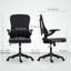 Fauteuil de bureau ergonomique, chaise de bureau avec support lombaire, noir-1885227978-1885227977