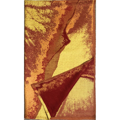 Graphic Leaf Hand Woven Throw Blanket