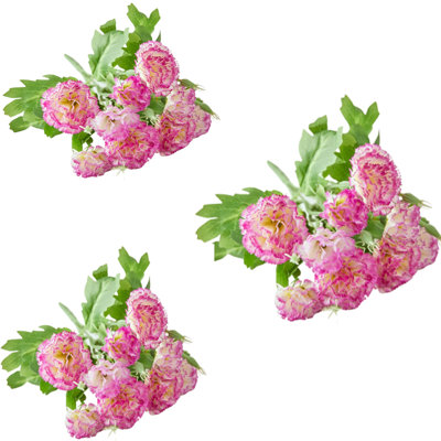 3 bouquets, 10 têtes, œillets, fleurs artificielles, fleurs fraîches en soie pour la décoration intérieure, fleurs artificielles