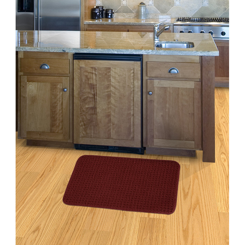 Benji Non-Skid Kitchen Mat, Burgandy, 24' W x 30' L