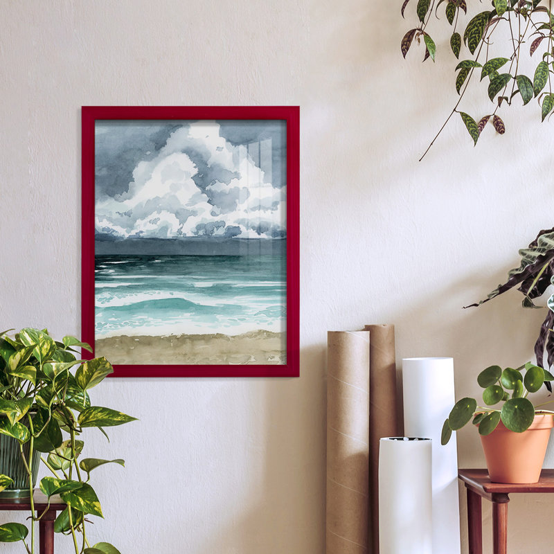 South Beach Storm I - reproduction de cadre photo simple, Rouge, H 15 po x l 12 po x P 1 po