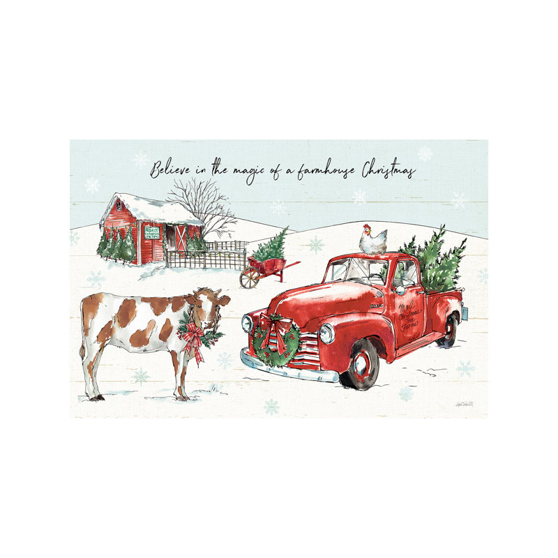 Holiday On The Farm Ii - Believe by Anne Tavoletti - Wrapped Canvas Print, 101.6 cm H x 66.04 cm W x 3.175 cm D
