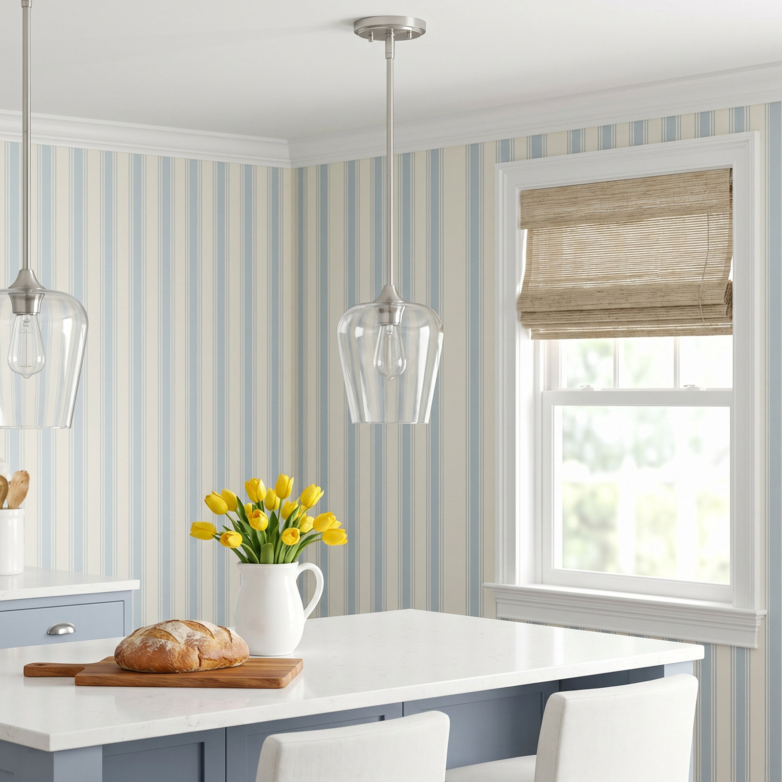 Breena Dimmable Single Light Pendant, Clear, Polished Chrome
