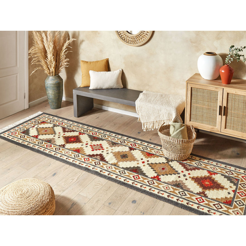 Foulger Southwestern Wool Hand Woven Area Rug, Runner 80 x 300cm