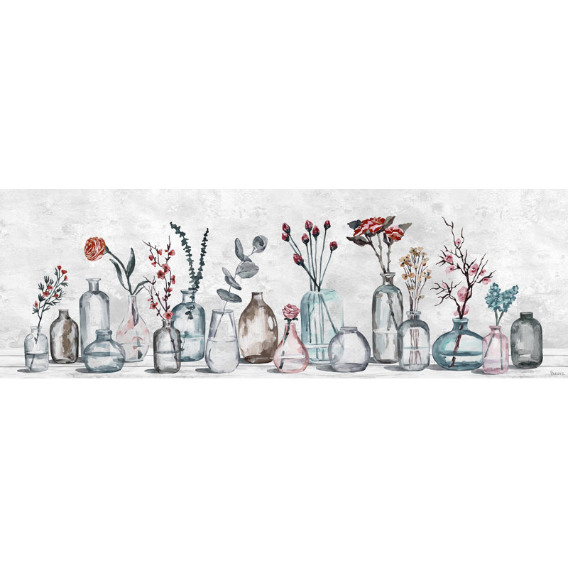 «Assortiment de fleurs en verre», reproduction sur toile tendue, H 5 po x l 15 po