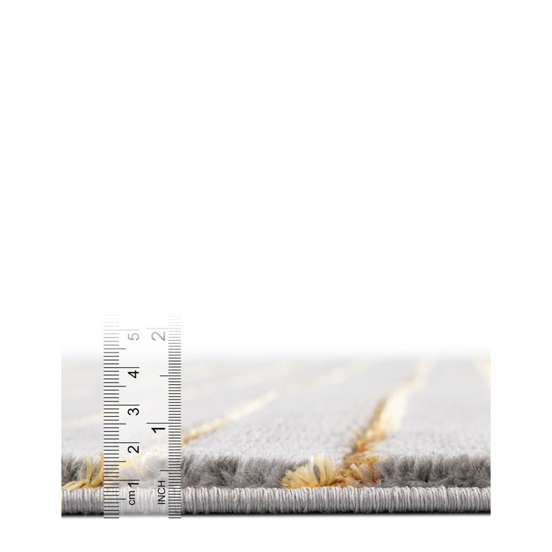 Latitude Run® Mirage Nikica Rug Gray and Gold, Square 7'10"