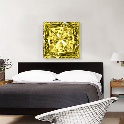 " Yellow Princess Cut Diamond Jewel "