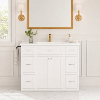 Meuble-lavabo simple 48 po avec comptoir en pierre