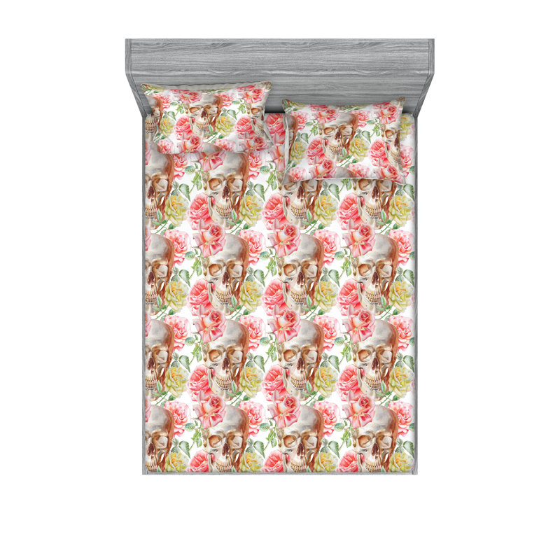 Drap-housse et taie décorative Ambesonne, Ensemble de draps pour lit double avec 2 taies d'o