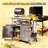 Multifunctional Kitchen Islands With Storage, Stainless Steel And Wood, Mobile Outdoor And Indoor