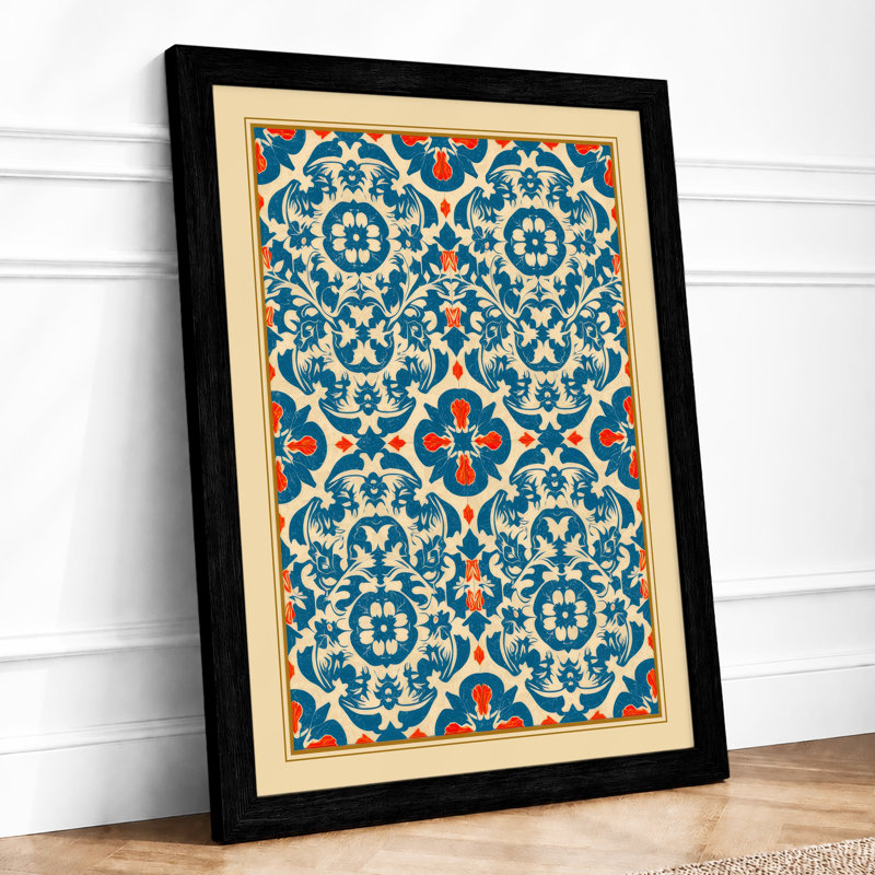 Ornamental Tessellation Geometric - Framed Print, A1 - 84.1 x 59.4 cm, Black