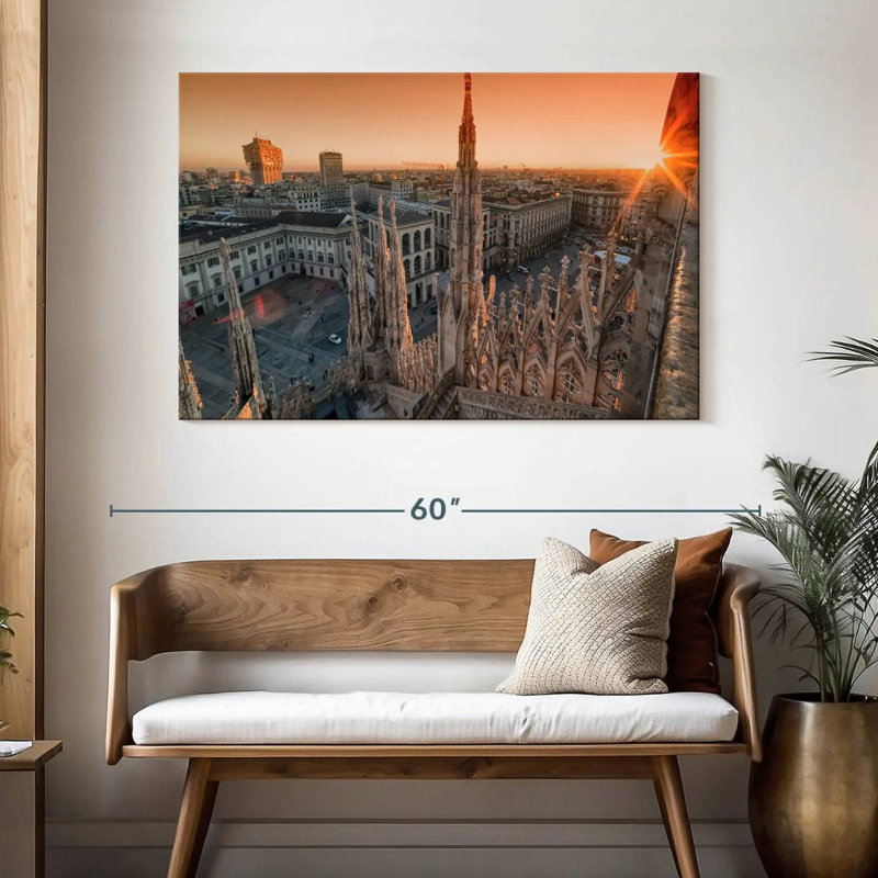 Milan Square Sunset, 32" H x 48" W