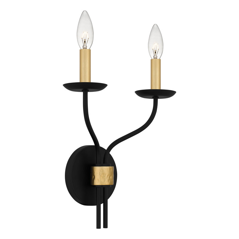 Casius 2-Light Matte Black Wall Sconce