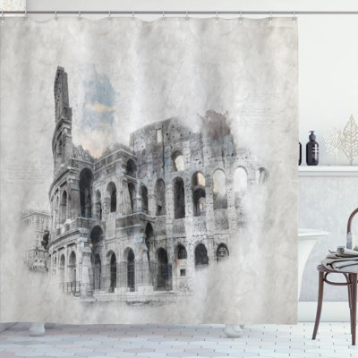 Sketch Shower Curtain with Hooks Included
