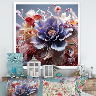 Abstrait floral chuchotement sur toile