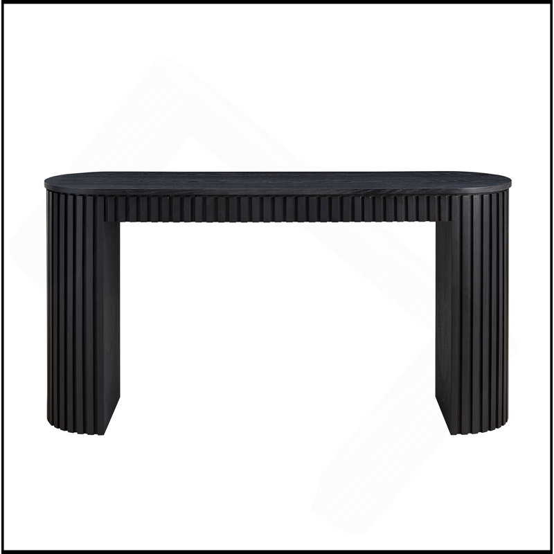 59.05'' Modern Console Table With Drawer For Entryway With Unique Vertical Stripe Design For Living Room Hallway Foyer Entrance Study,BLACK