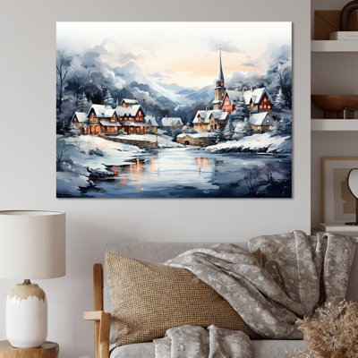Frost Holiday Christmas Village I - Winter Landscape, art mural