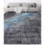 Tapis gris anthracite et bleu noué à la main de haute qualité-106954917
