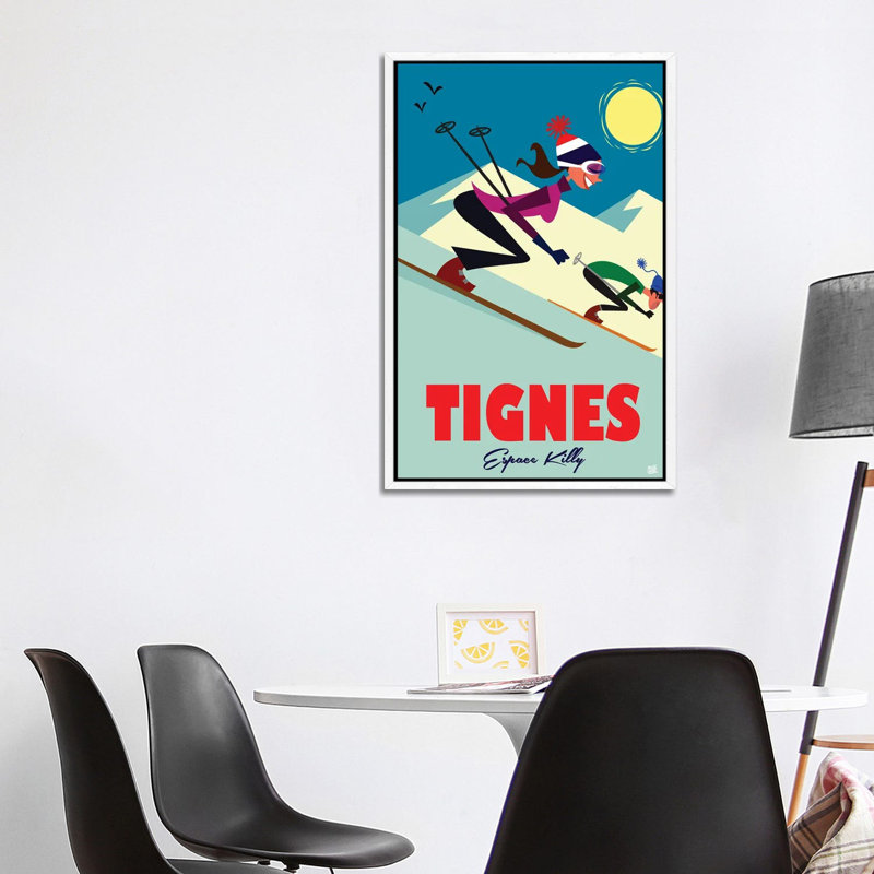 Tignes Espace Killy by Gary Godel - Floater Frame Gallery-Wrapped Canvas Giclée on Canvas, 101.6 cm H x 66.04 cm W, White