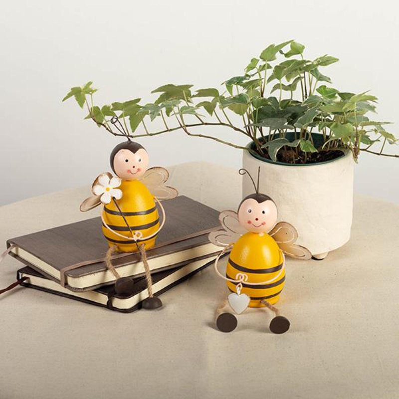 Ensemble de 2 figurines d'amis d'abeilles en métal assorties