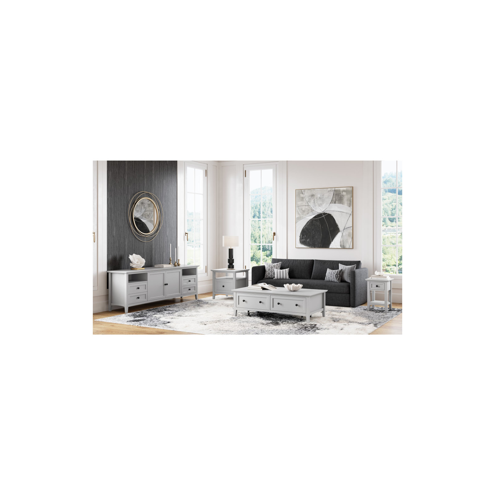 Renee Square End Table, Gray