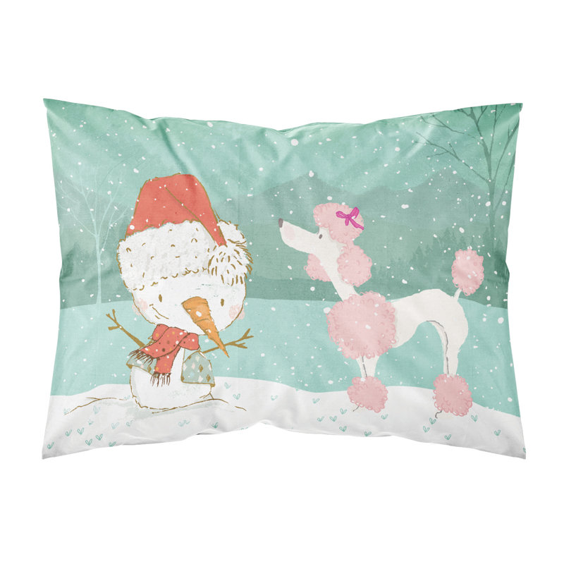 Snowman Christmas Microfiber, Pink Poodle