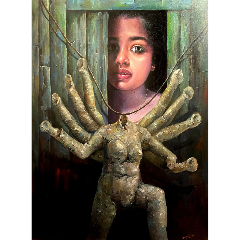 Femme limitée | Acrylique sur toile | Peinture de Jugal Sarkar