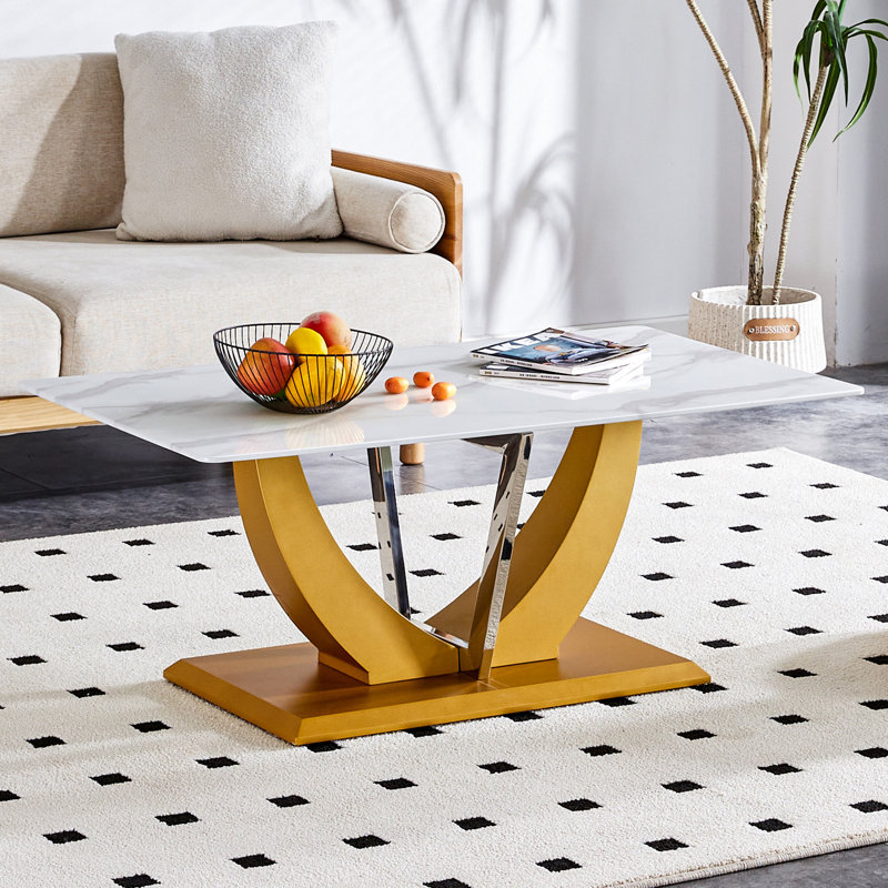 Verre trempé minimaliste avec autocollant de bureau seulement la table, sans chaises.