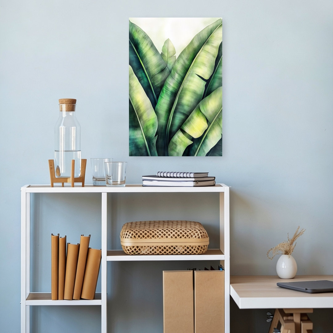 Lush Tropical Leaves Abstract Vibrant Nature Plant Wall Art Print
