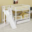 Lit superposé moderne pour enfants, glissière et gigogne d'escalier de rangement pratique-129862398