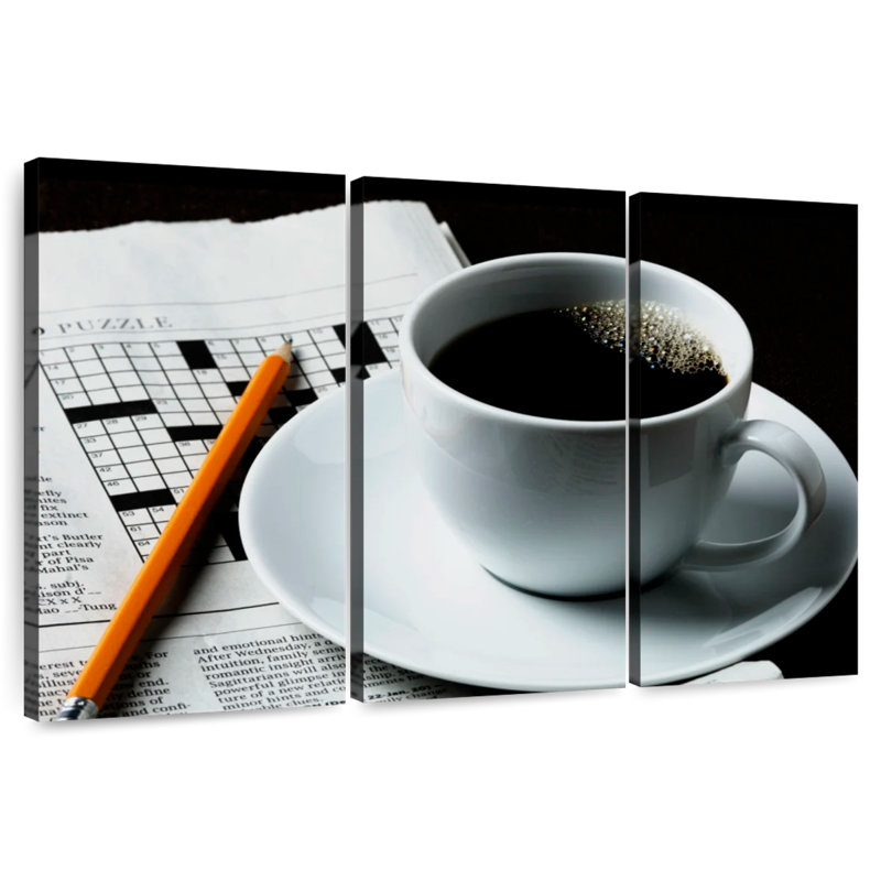 Yarlin Crossword Puzzle And Coffee, 42" H x 65" W
