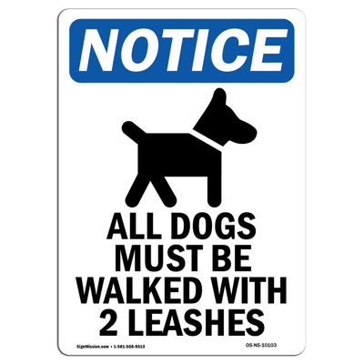 All Dogs Must Be Walked Aluminum Sign 18 x 24