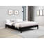 Très grand lit noir Universal Eastern, finition moderne, conception à lattes éliminant le sommier tapissier, fabrication en bois, pré-percé pour la taille de la tête de lit, esthétique, prêt pour les matelas, fabriqué en bois d'hévéa et