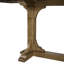Table à tréteaux en amande, longueur 84 po, extension à 114 po, placage artisanal, plateau de table géométrique, base, bois massif +, 44 po de largeur, 30 po de hauteur, 229 lb d'amande avec extension de 114 po, placages